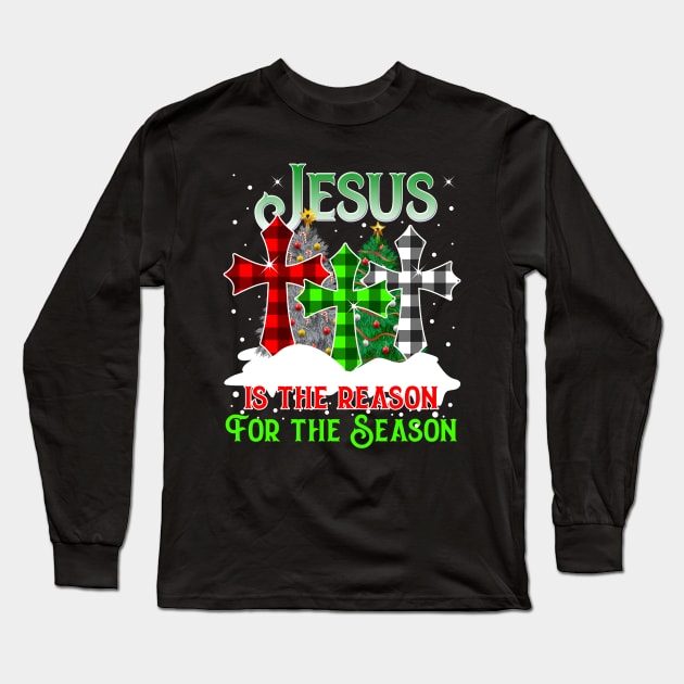 Jesus Is the Reason for the Season Holiday Christmas Pyjama Long Sleeve T-Shirt by teespringplus